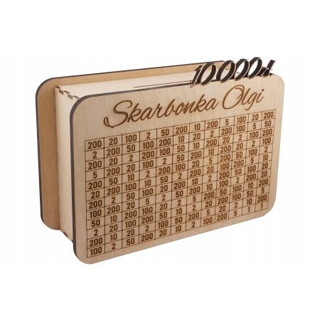 Skarbonka wykreślana personalizowana 10000zł